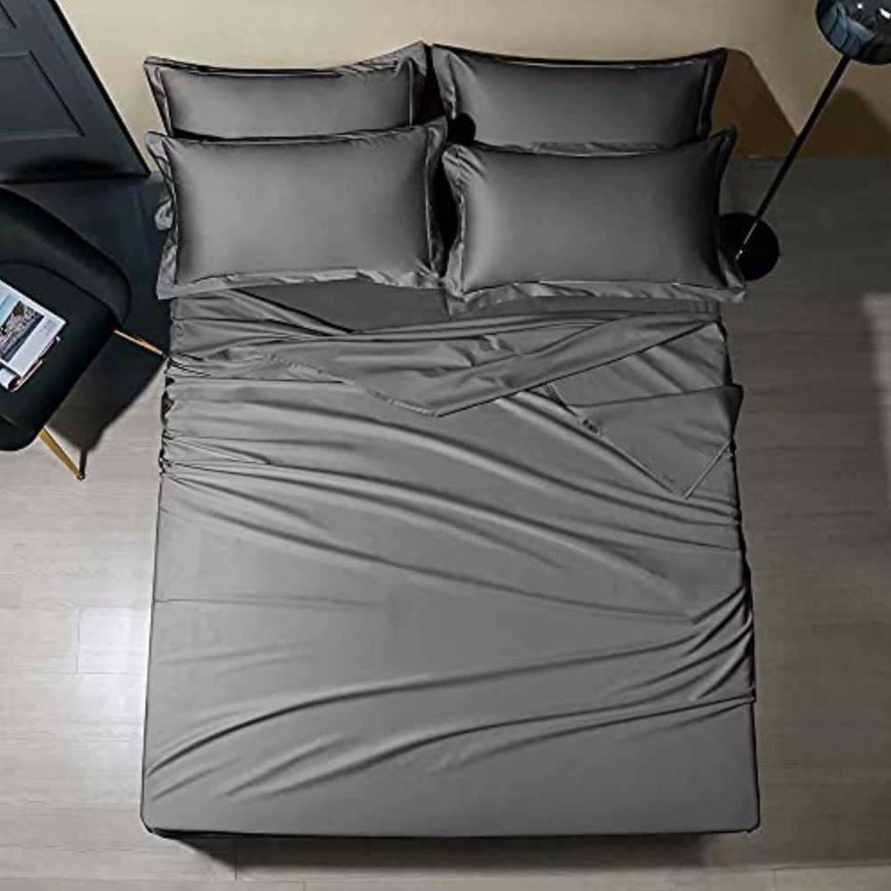 Cool 6PC 100% Bamboo Queen Size Bed Sheets Set 1800 Thread Count 16 Inch Deep - Picture 2 of 6